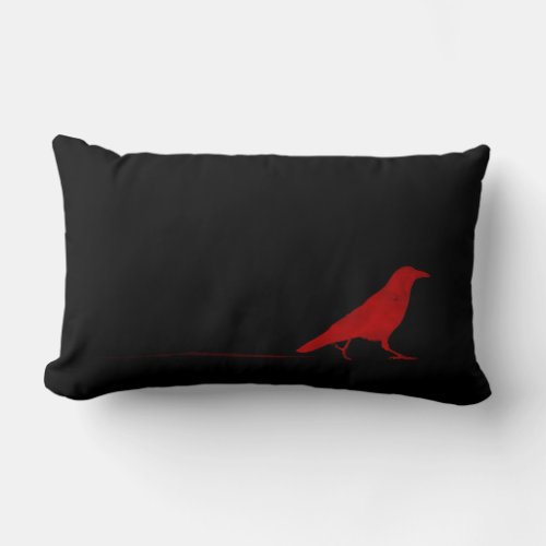 Little Red Crow Lumbar Pillow