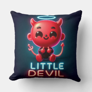 Little Red Devil Halloween Throw Pillow