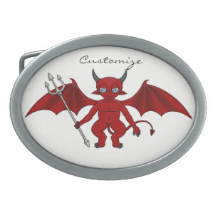 Little Red Devil Thunder_Cove Oval Belt Buckle