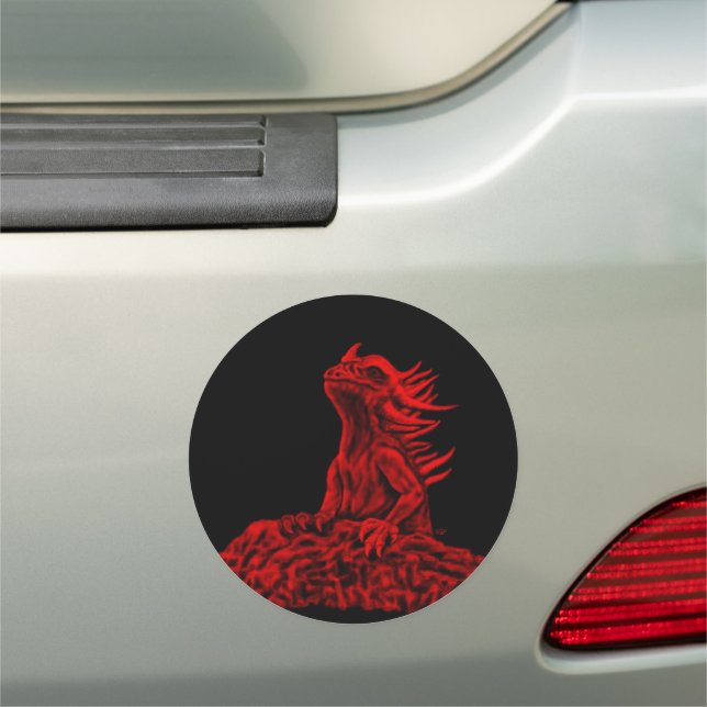 Little red Dragon Car Magnet (In Situ)