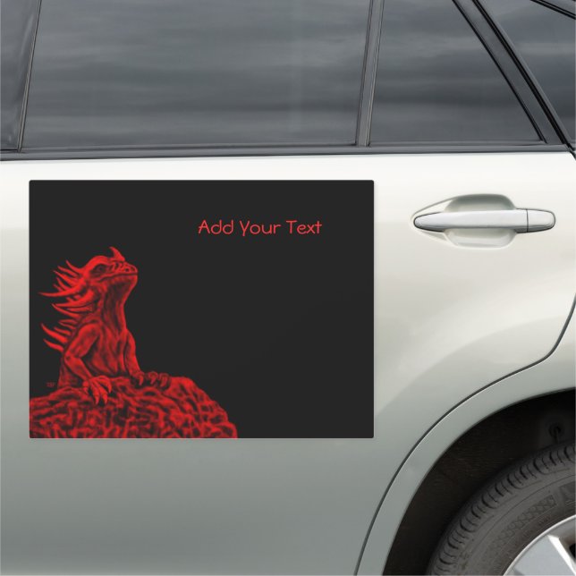 Little red Dragon Car Magnet (In Situ)