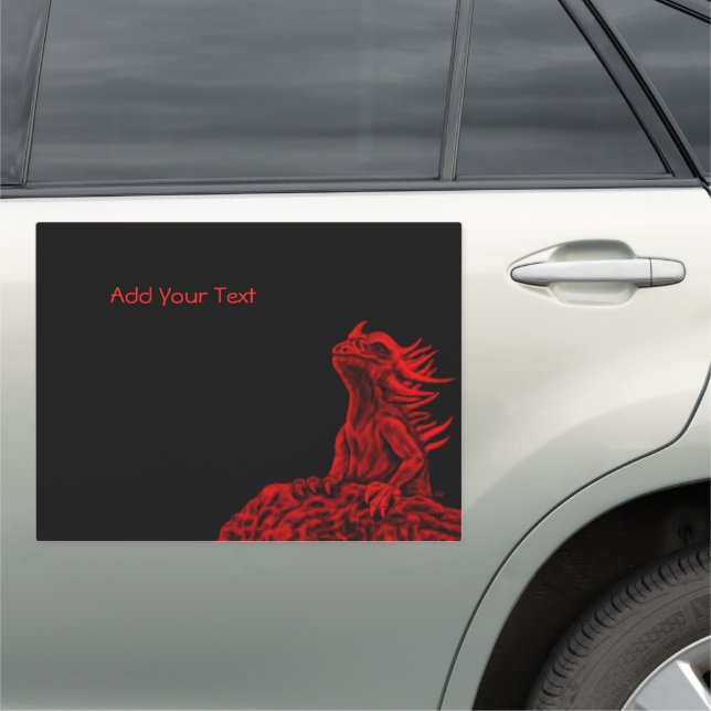 Little red Dragon Car Magnet (In Situ)
