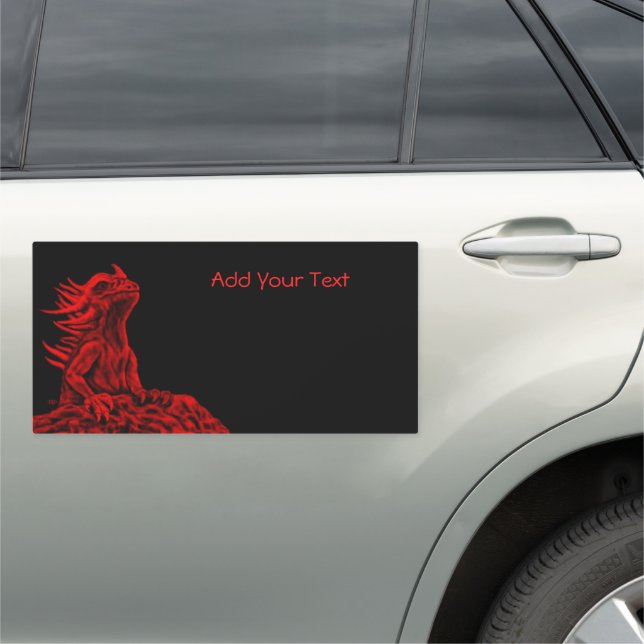 Little red Dragon Car Magnet (In Situ)