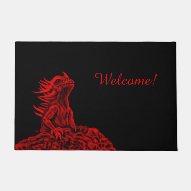 Little red Dragon Doormat (Front)