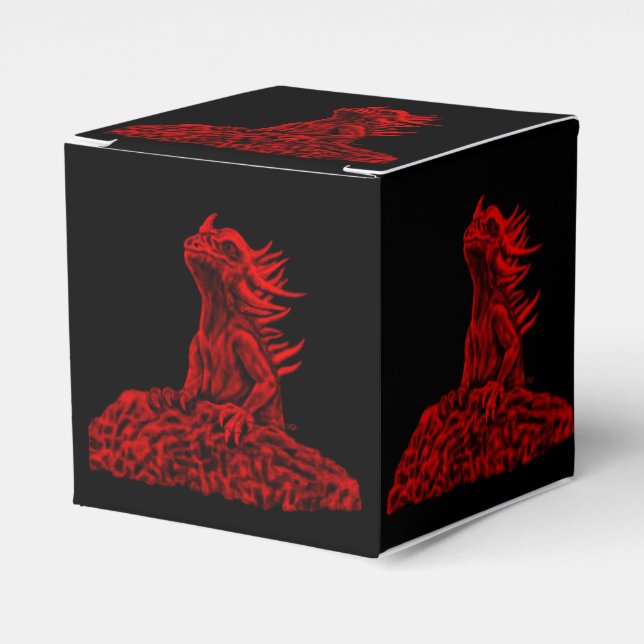 Little red Dragon Favor Boxes (Front Side)