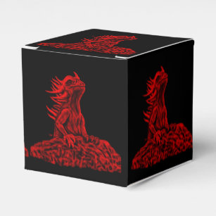 Little red Dragon Favor Boxes