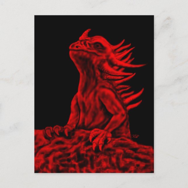 Little red Dragon Postcard (Front)