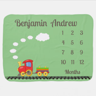 Little Red Engine Monthly Milestone Blanket