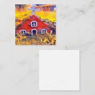 Little Red Fairy House  Note Card