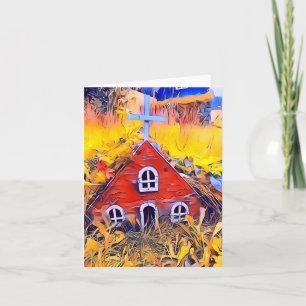 Little Red Fairy House  Note Card