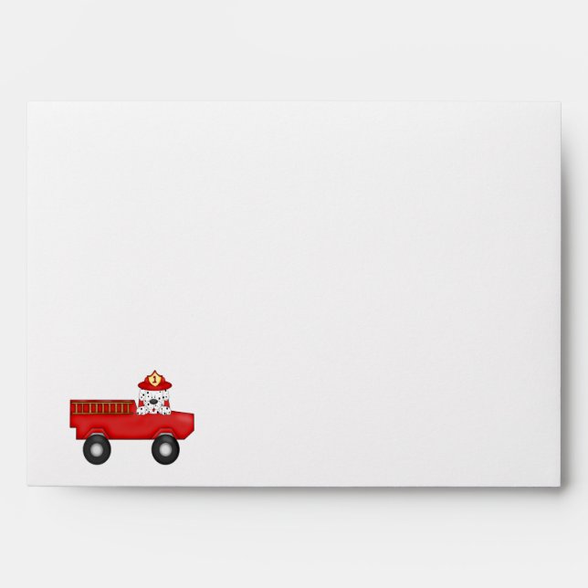 Little Red Fire Truck Birthday Envelope (Front)