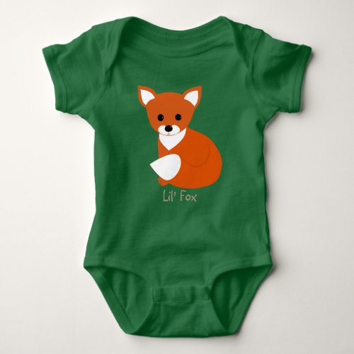 Little Red Fox for dark clothing Baby Bodysuit