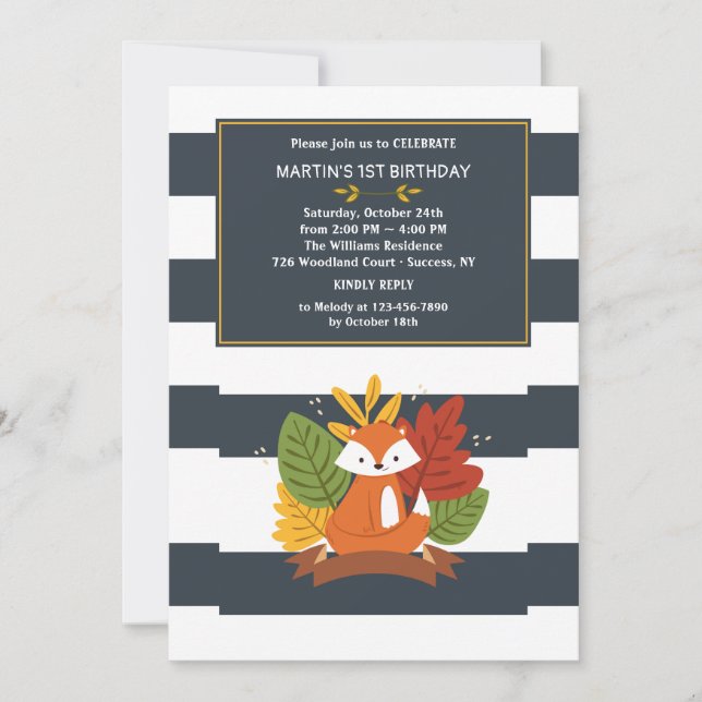 Little Red Fox Invitation (Front)