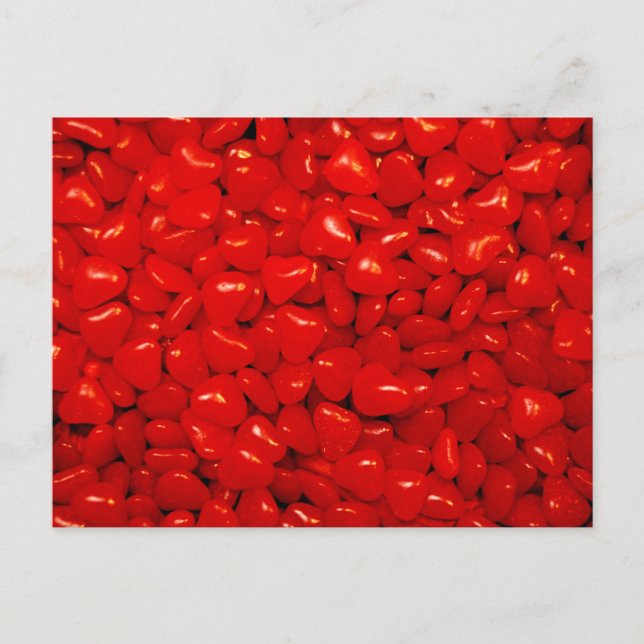 Little Red Heart Candies Postcard (Front)