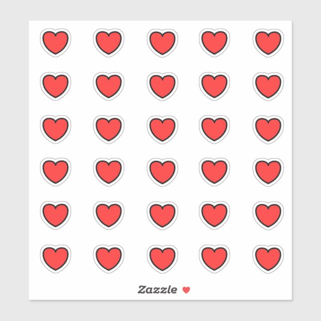 Little Red Hearts pattern Sticker (Sheet)