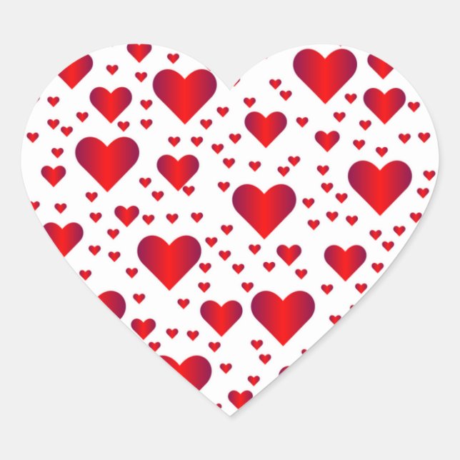 Little Red Hearts Valentine Sticker (Front)