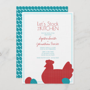 little red hen COUNTRY KITCHEN couples shower Invitation
