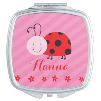 Little Red Ladybug Personalized Compact Mirror