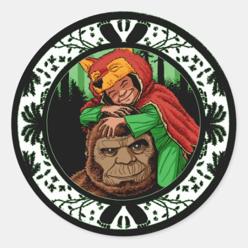 Little Red Mighty Nizz Bigfoot Sasquatch Daddy Classic Round Sticker