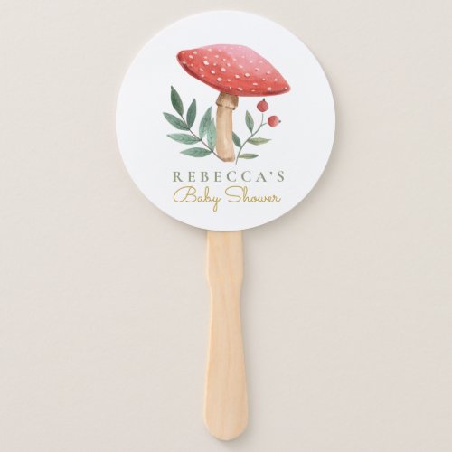 Little Red mushroom Birthday  Gift Tags Hand Fan