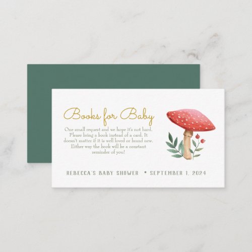 Little Red mushroom Books for Baby Enclosure Card