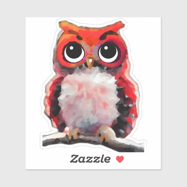 Little Red Owl Sticker (Sheet)