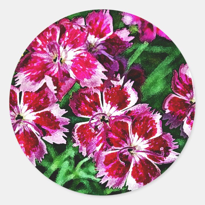 Little Red Pink and White Flowers Stickers