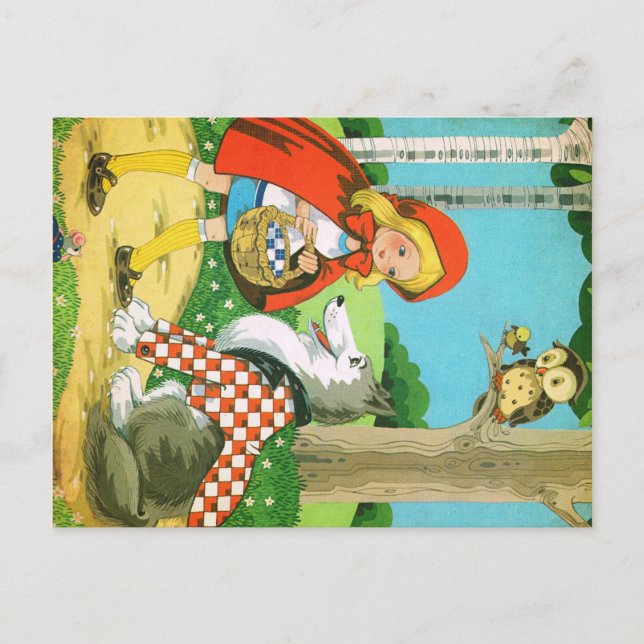Little Red Ridding Hood postcard Vintage Retro (Front)