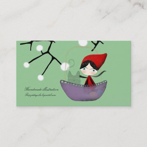 Little Red Ridding Hood snow business card
