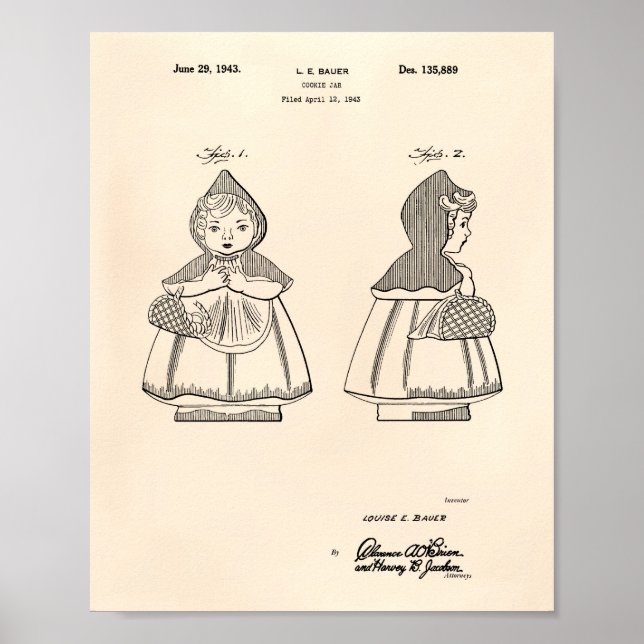 Little Red Riding Hood 1943 Patent Art Old Peper Poster (Front)