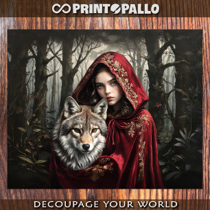 Little Red Riding Hood - 3 Decoupage Wrapping Paper Sheets