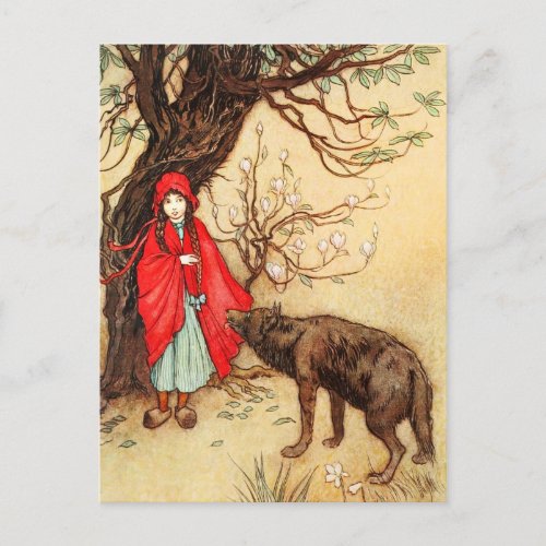 Little Red Riding Hood and the Big Bad Wolf Postcard