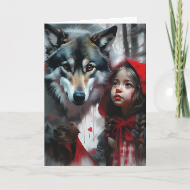 Little Red Riding Hood and Wolf All Occasions  Card (Front)