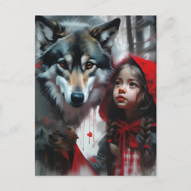 Little Red Riding Hood and Wolf Postcard (Front)