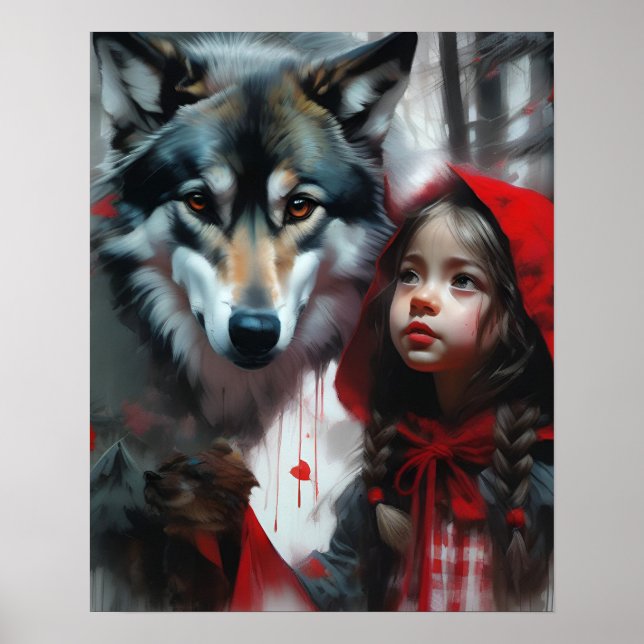 Little Red Riding Hood and Wolf Poster (Front)