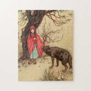 Little Red Riding Hood And Wolf Vintage Jigsaw Puzzle