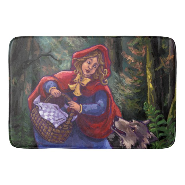 Little Red Riding Hood Art Bathroom Mat (Front)
