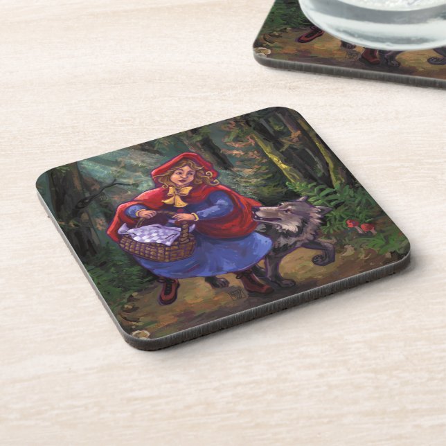 Little Red Riding Hood Beverage Coaster (Left Side)