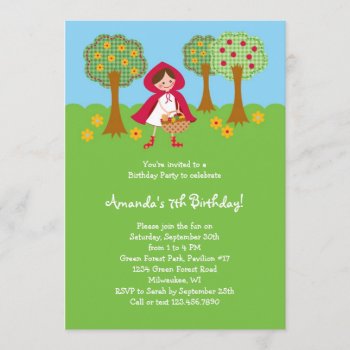 Little Red Riding Hood Birthday Invitation by marlenedesigner at Zazzle