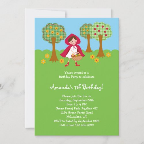 Little Red Riding Hood Birthday Invitation