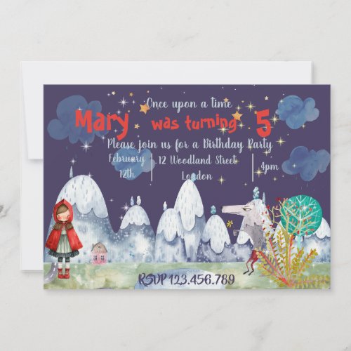 Little red riding hood Birthday Invitation