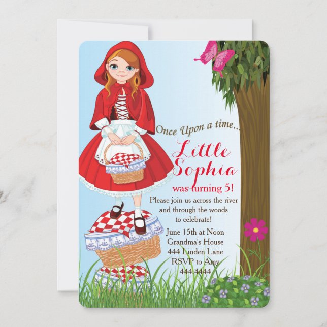 Little Red Riding Hood Birthday Party Invitations (Front)