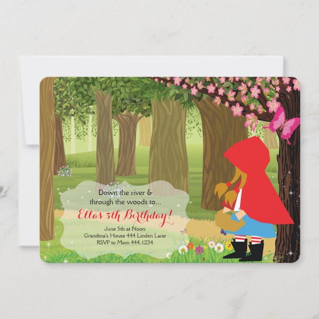 Little Red Riding Hood Birthday Party Invitations (Front)