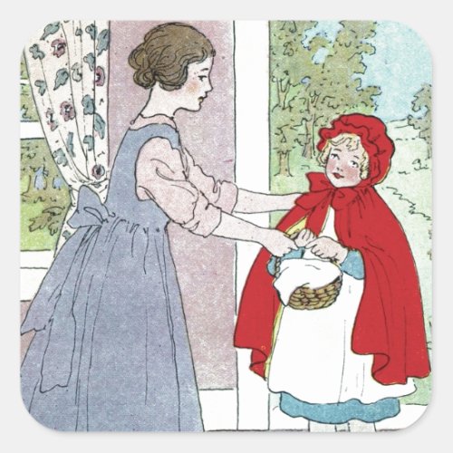 Little Red Riding Hood Bring This To Grandma Square Sticker