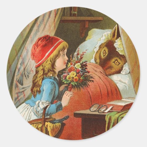 Little Red Riding Hood by Carl Offterdinger Classic Round Sticker