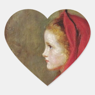 Little Red Riding Hood  by John Everett Millais Heart Sticker