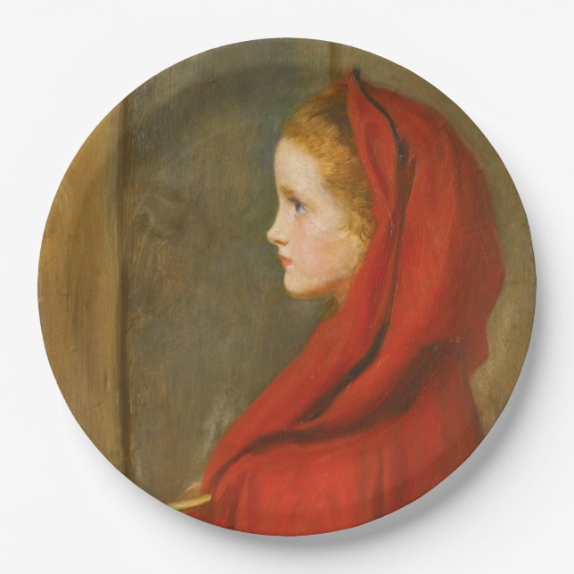 Little Red Riding Hood (by John Everett Millais) Paper Plates (Front)