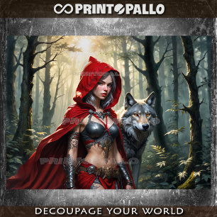 Little Red Riding Hood can take care of the wolf - Wrapping Paper Sheets