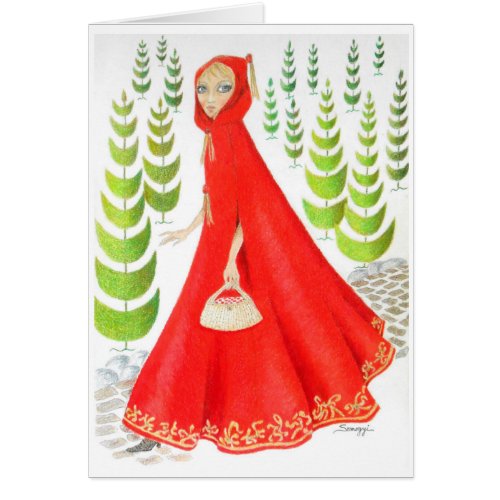 Little Red Riding Hood CardInvitation Orig Art