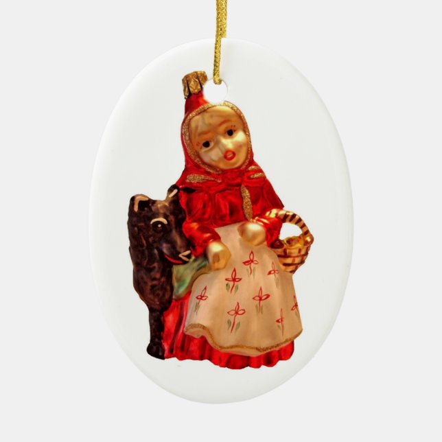 Little Red Riding Hood Ceramic Ornament (Front)